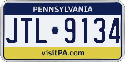 PA license plate JTL9134