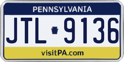 PA license plate JTL9136