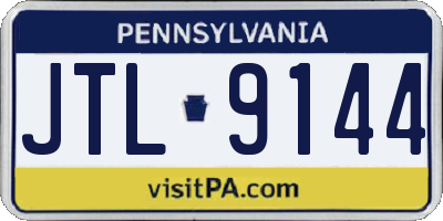 PA license plate JTL9144