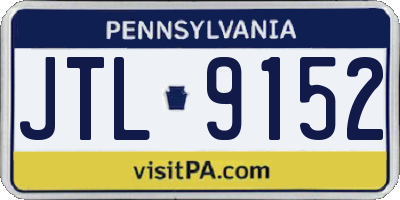 PA license plate JTL9152