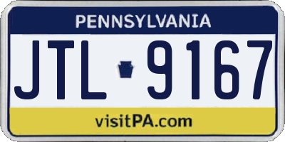 PA license plate JTL9167