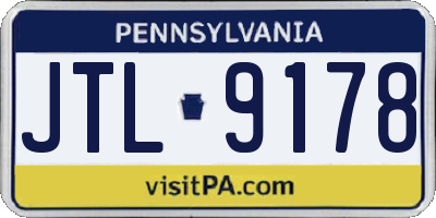 PA license plate JTL9178