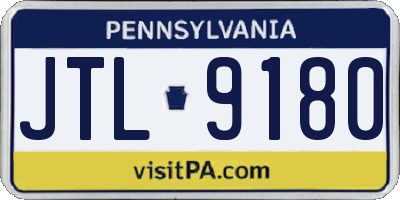 PA license plate JTL9180
