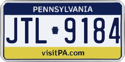 PA license plate JTL9184