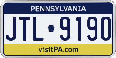 PA license plate JTL9190