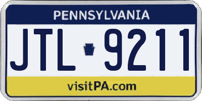 PA license plate JTL9211