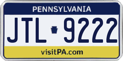 PA license plate JTL9222