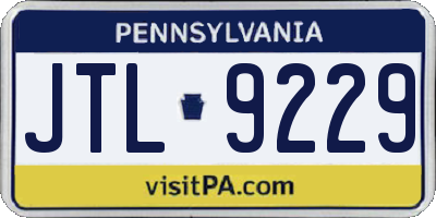 PA license plate JTL9229