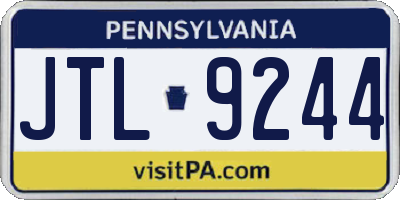 PA license plate JTL9244