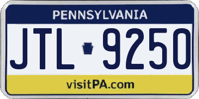PA license plate JTL9250
