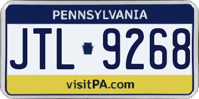 PA license plate JTL9268