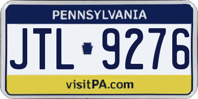 PA license plate JTL9276