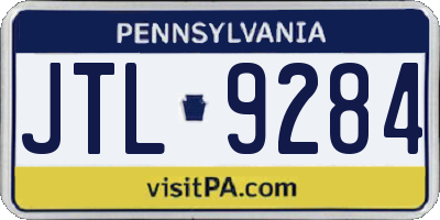 PA license plate JTL9284