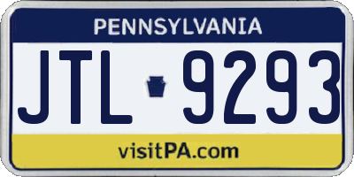 PA license plate JTL9293