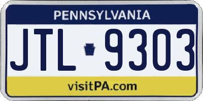 PA license plate JTL9303