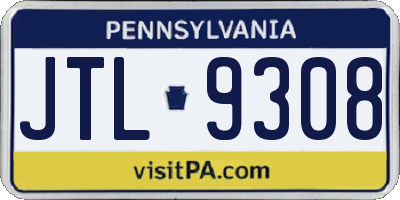 PA license plate JTL9308