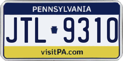 PA license plate JTL9310