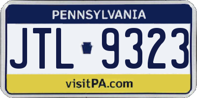 PA license plate JTL9323