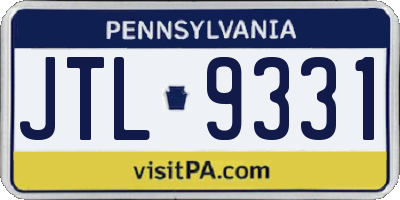 PA license plate JTL9331