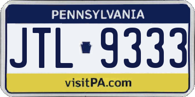 PA license plate JTL9333