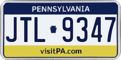 PA license plate JTL9347