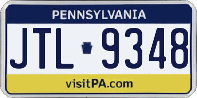 PA license plate JTL9348