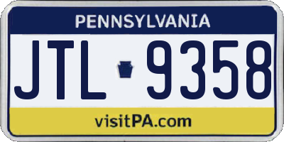 PA license plate JTL9358