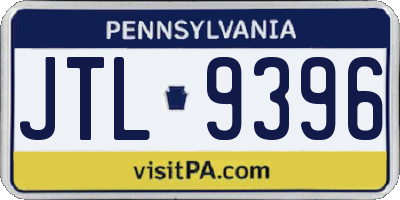 PA license plate JTL9396