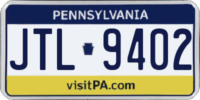 PA license plate JTL9402
