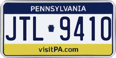 PA license plate JTL9410
