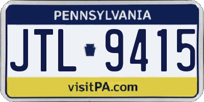 PA license plate JTL9415