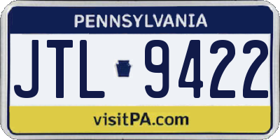 PA license plate JTL9422