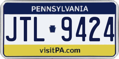 PA license plate JTL9424