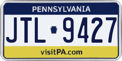 PA license plate JTL9427