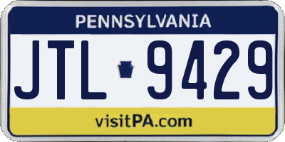 PA license plate JTL9429