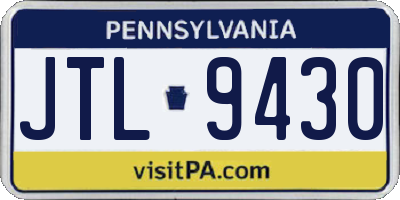 PA license plate JTL9430