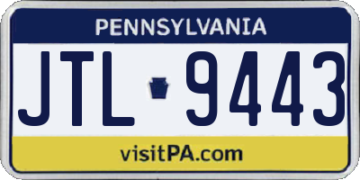 PA license plate JTL9443
