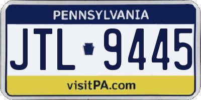 PA license plate JTL9445
