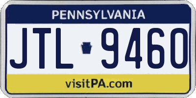 PA license plate JTL9460