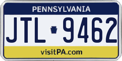PA license plate JTL9462