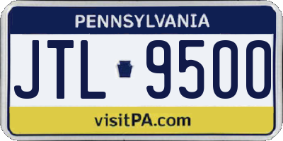 PA license plate JTL9500