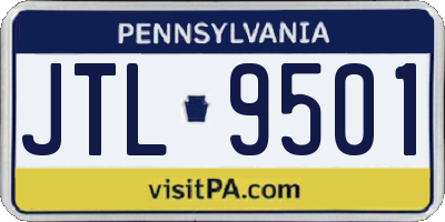 PA license plate JTL9501