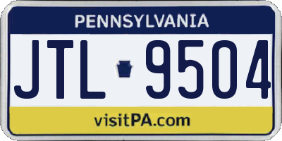 PA license plate JTL9504