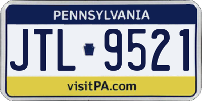 PA license plate JTL9521