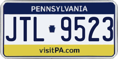 PA license plate JTL9523