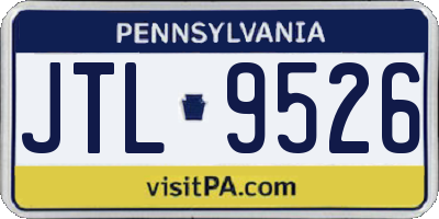 PA license plate JTL9526