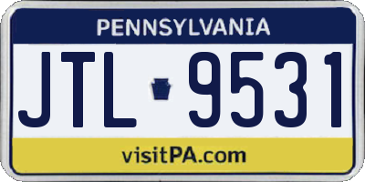 PA license plate JTL9531