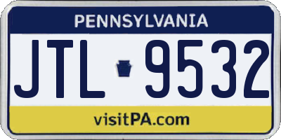 PA license plate JTL9532