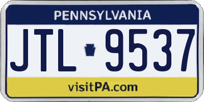 PA license plate JTL9537