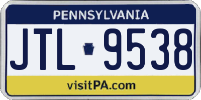 PA license plate JTL9538
